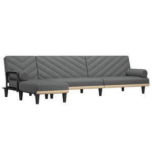 vidaXL L-shaped Sofa Bed Dark Grey 260x140x70 cm Fabric
