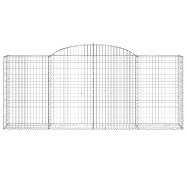 vidaXL Arched Gabion Baskets 4 pcs 300x50x120/140 cm Galvanised Iron