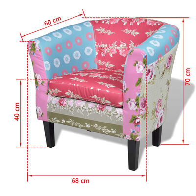 vidaXL Armchair with Footstool Patchwork Design Fabric