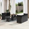 vidaXL Garden Sofa Set with Cushion 8 pcs Black Poly Rattan