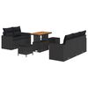 vidaXL Garden Sofa Set 8 pcs 5-Seater Black Poly Rattan