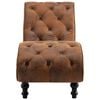 vidaXL Chaise Lounge Brown Faux Suede Leather