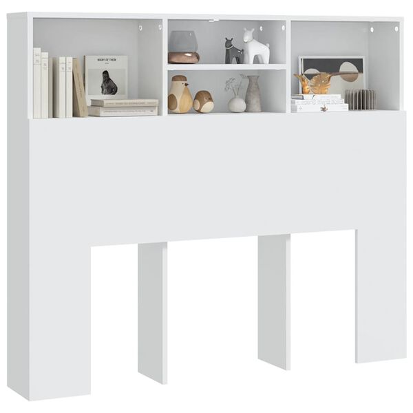 vidaXL Headboard Cabinet White 120x19x103.5 cm