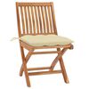vidaXL Folding Garden Chairs with Cushions 6 pcs Solid Teak Wood
