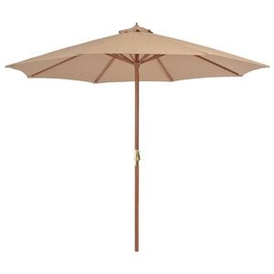 vidaXL Garden Parasol | Taupe | Laminated bamboo and hardwood, polyester fabric