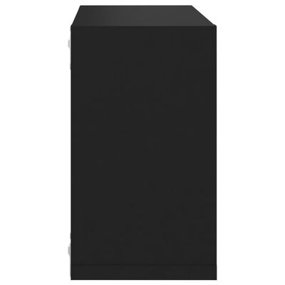vidaXL Wall Cube Shelves 4 pcs Black 26x15x26 cm