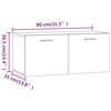 vidaXL Wall Cabinet White 80x35x36.5 cm Engineered Wood
