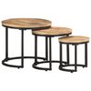 vidaXL Side Table | Set of 3 | Brown, Black