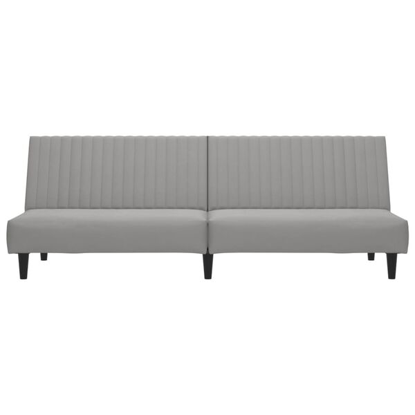 vidaXL 2-Seater Sofa Bed Light Grey Velvet