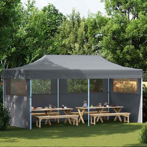 vidaXL Gazebos 16 pcs Anthracite with Blue Frame Oxford Fabric