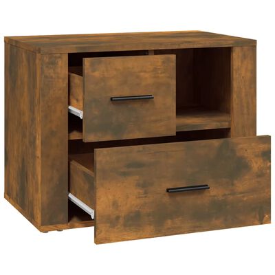 vidaXL Bedside Cabinet Smoked Oak 60x36x45 cm Engineered Wood