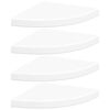 vidaXL Floating Corner Shelves 4 pcs White 35x35x3,8 cm MDF