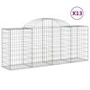 vidaXL Arched Gabion Baskets 13 pcs 200x50x80/100 cm Galvanised Iron