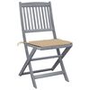 vidaXL Folding Outdoor Chairs 6 pcs with Cushions Solid Acacia Wood