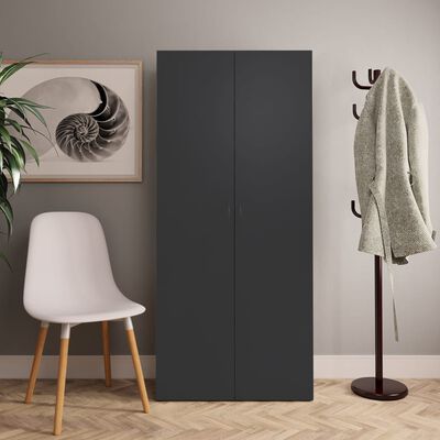 vidaXL Shoe Cabinet Grey 80x35.5x180 cm Engineered Wood