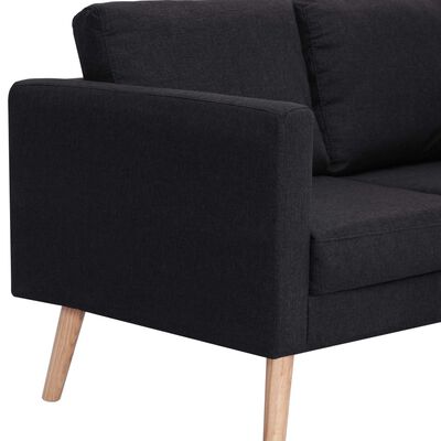 vidaXL 2-Seater Sofa Fabric Black
