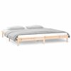 vidaXL LED Bed Frame without Mattress 150x200 cm King Size King Size Solid Wood