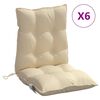 vidaXL Lowback Chair Cushions 6 pcs Beige Oxford Fabric