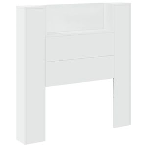 vidaXL Storage Headboard with LED White Engineered Wood