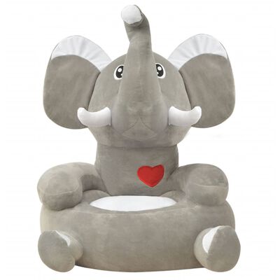 vidaXL Plush Children's Chair Elephant Grey