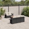 vidaXL 6 Piece Garden Sofa Set with Cushions Black Poly Rattan