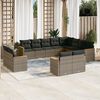 vidaXL 12 Piece Garden Sofa Set with Cushions Grey Poly Rattan