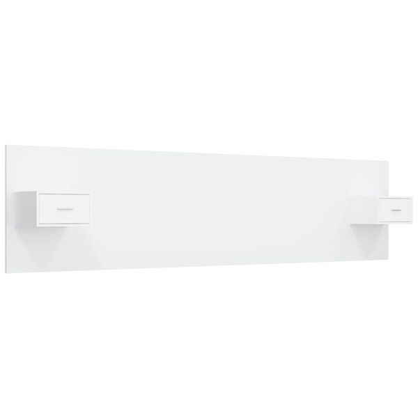 vidaXL Bed Headboard with Cabinets White Engineered Wood