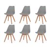 vidaXL Dining Chairs 6 pcs Grey Plastic