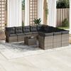 vidaXL 12 Piece Garden Sofa Set with Cushions Grey Poly Rattan