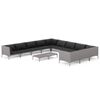 vidaXL 12 Piece Garden Lounge Set with Cushions Poly Rattan Dark Grey