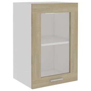 vidaXL Hanging Glass Cabinet Lyon Sonoma Oak 40x31x60 cm Engineered Wood