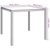 vidaXL Garden Table 90x90x75 cm Tempered Glass and Poly Rattan Grey