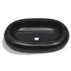 Ceramic Bathroom Sink Basin Black Oval