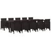 vidaXL Garden Dining Set 11 pcs Brown Rattan