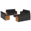 vidaXL 13 Piece Garden Sofa Set with Cushions Black Poly Rattan