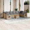 vidaXL 11 Piece Garden Sofa Set with Cushions Mix Beige Poly Rattan