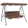 vidaXL Outdoor Swing Bench with Canopy Coffee