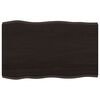 vidaXL Table Top Dark Brown 80x50x(2-4) cm Treated Solid Wood Live Edge