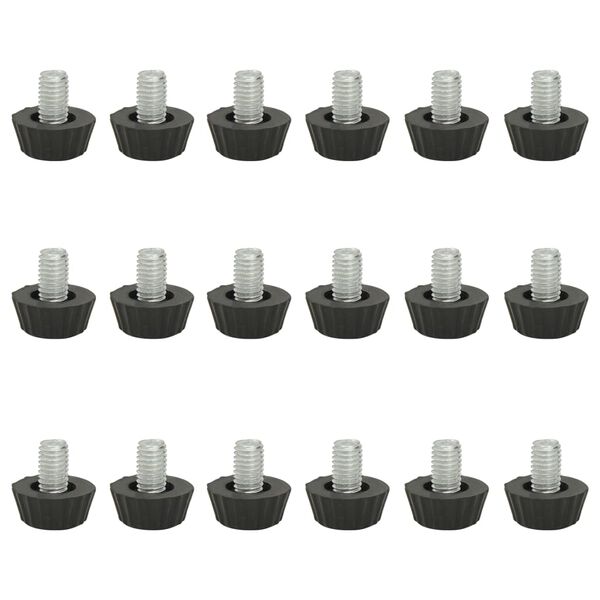 vidaXL Adjustable Furniture Feet M8 18 pcs Black