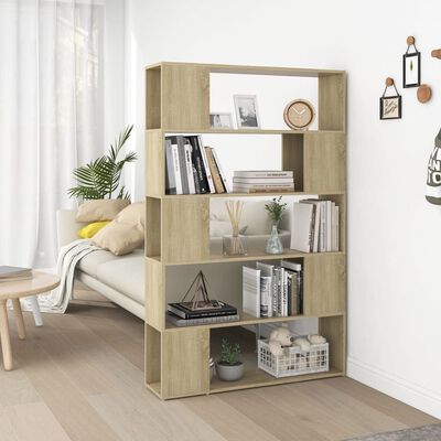vidaXL Book Cabinet Room Divider Sonoma Oak 100x24x155 cm Engineered Wood