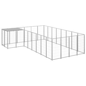 vidaXL Dog Kennel Silver 10.89 m&sup2; Steel