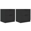 vidaXL Bedside Cabinets 2 pcs Black Engineered Wood