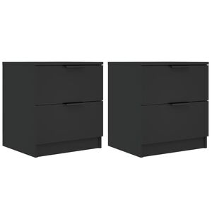 vidaXL Bedside Cabinets 2 pcs Black Engineered Wood