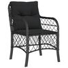 vidaXL 9 Piece Garden Dining Set with Cushions Black Poly Rattan