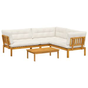 vidaXL 4 Piece Garden Pallet Sofa Units Solid Acacia Wood Natural