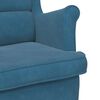 vidaXL Rocking Chair Wingback Blue Velvet and Solid Wood