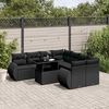 vidaXL 9 Piece Garden Sofa Set with Cushions Black Poly Rattan