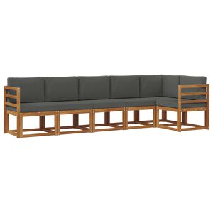 vidaXL Outdoor Sofa Set 6 pcs Natural and Anthracite