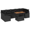vidaXL Garden Sofa Set 8 pcs Black Poly Rattan and Powder-Coated Steel