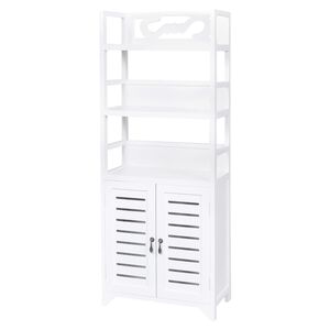 vidaXL Bathroom Cabinet | White | Paulownia wood & plywood | 46x24x117.5 cm